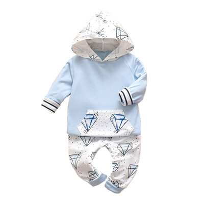 

Casual Baby Boy Clothes Printing Long Sleeve Hoodie Trousers Kids Outfit Set