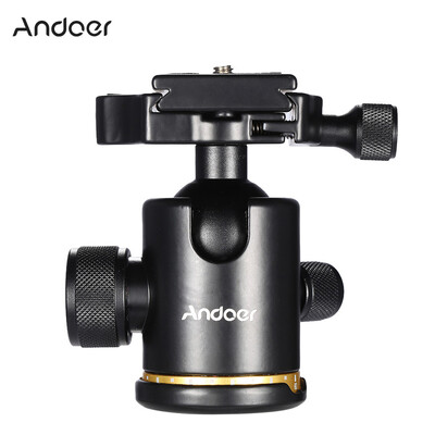 

Andoer Aluminum Alloy Ball Head Ballhead Maximum Load 3KG with Quick Release Plate 14" Screw for Camera Tripod Slideway