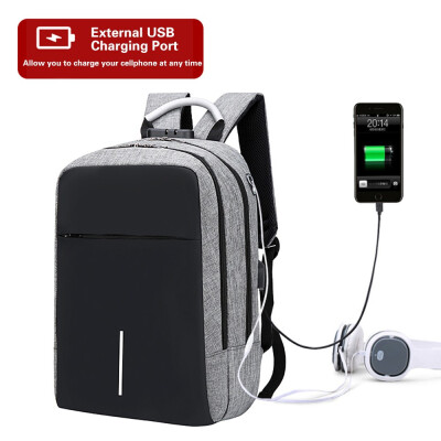 

Multifunction Oxford Laptop Backpack Anti-theft Large Capacity Backpack Schoolbag with Lock & External USB Charging Port