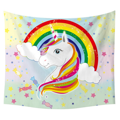 

Unicorn Microfiber Towel Colorful Unicorn Tapestry for Living Room Bedroom Dorm Decor