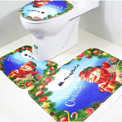 

Tailored Bathroom Non-Slip Blue Ocean Style Pedestal Rug Lid Toilet Cover Bath Mat