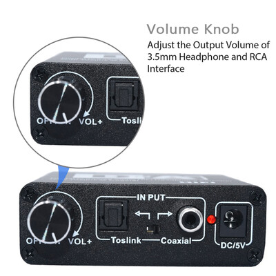 

HiFi Digital Analog Audio Converter Fiber Coaxial to RCA Left&Right Channel Coaxial Bi-directional Switch with RCA 35mm Jack