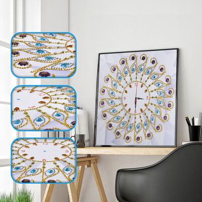 

Gobestart 5D Special Diamond-Shaped Embroidery Wall Clock DIY Painting Diamond Cross Stitc