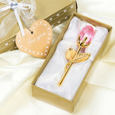 

Artificial Crystal Rose With Metal Rod Flower Branch Decoration Pendant Valentines Day Gift Flower For Wedding