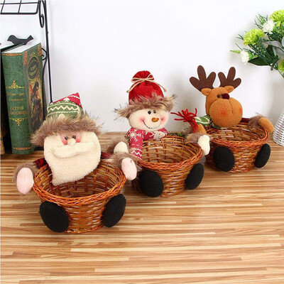 

Tailored Christmas Candy Storage Basket Decoration Santa Claus Storage Basket Gift