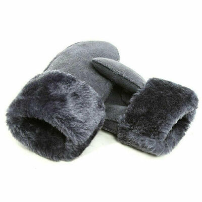 

Women Winter Sheepskin Gloves with Warm Artificial Leather&Fur Lady Mittens