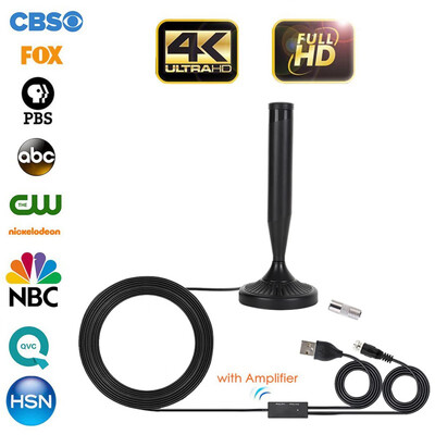 

120 Miles 1080P Indoor Digital TV Antenna Signal Receiver Amplifier & 13ft Coax Cable