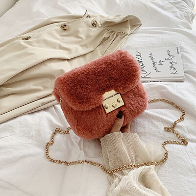

Tailored Female 2019 New Plush Chain Small Bag Fashion Messenger Bag Wild Shoulder Bag