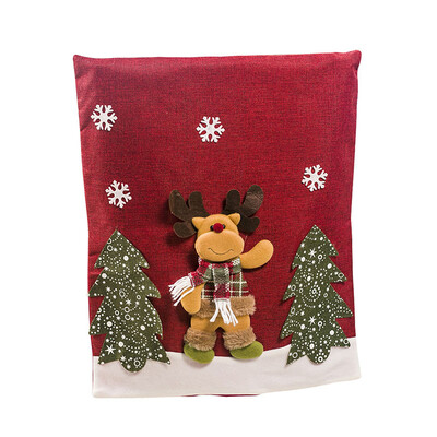 

Christmas Chair Cover Fabric Three-dimensional Christmas Elk Doll Chair Cover Felt Christmas Dining Chair Decoration For home
