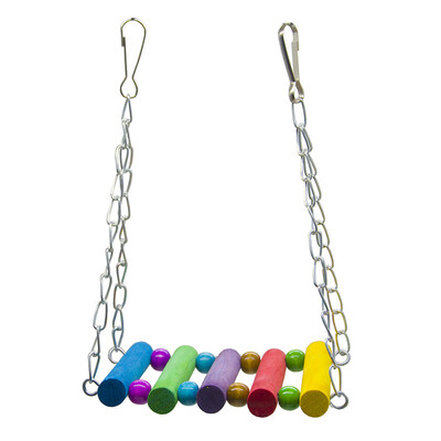 

Colorful Bird Chew Toy Parrot Parakeet Chain Stand Rack Cage Hammock Swing Toy Hanging Toy