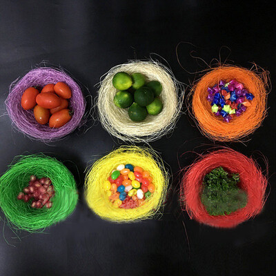 

Cute Mini Bird Nest for Easter Party Decoration Creative Natural Hemp Bird Nest Easter Garden Miniature Landscape Decor 20pcs