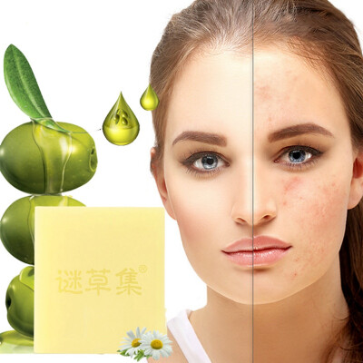 

90g Chamomile Olive Oil Handmade Soap Deep Cleaning Oil Control Moisturizing Whitening Body Face Skin Care Soap