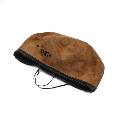 

Japanese style vintage Beret womens autumn&winter fashion flat top letter embroidery suede painter hat