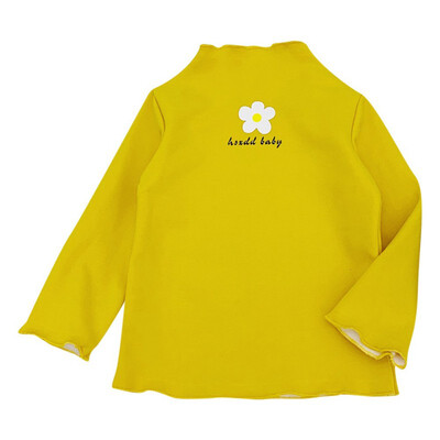 

1-7T Children Clothes New Spring Cute Cartoon Print Plus Velvet Thick Wear High Collar Long Sleeved Cotton Casual T-Shirt