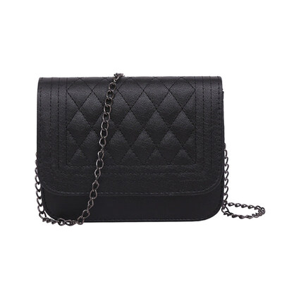 

Solid Color Womens Rhombus Flap Faux Leather Square Crossbody Shoulder Bag