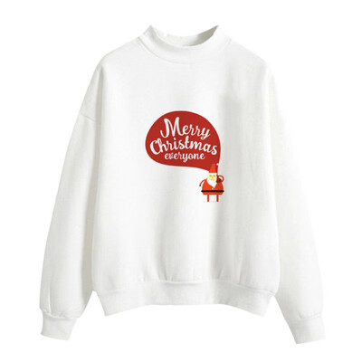 

Halloween Women Brushed Sweatshirt Autumn Winter Long-sleeved Santa Claus Christmas Tree Print Sweatshirt Happy Halloween