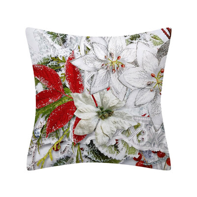 

Tailored Christmas Pillow Case Glitter Polyester Sofa Throw Cushion Cover Home Decor