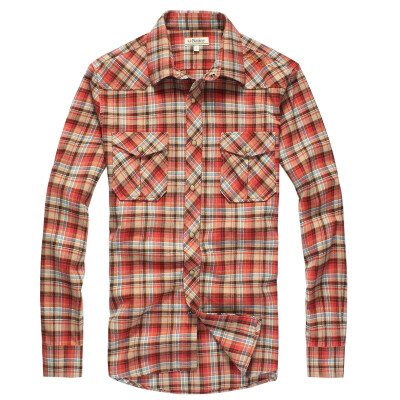 

NATINY Lotini mens pure cotton ground plaid long-sleeved shirt
