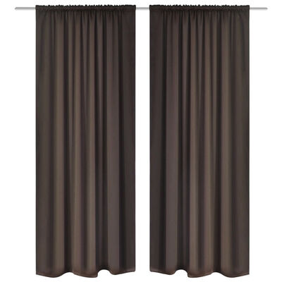 

2 pcs Brown Slot-Headed Blackout Curtains 53" x 96