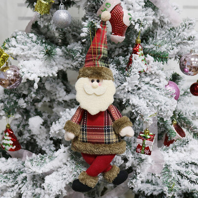 

Gobestart Christmas Ornament Santa Snowman Reindeer Toy Doll Hang Party Decoration