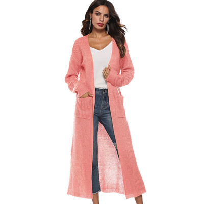 

New FashionLong Cardigan Sweaters for Women with Pockets Side Split Light Weight Knit Cardigan Plus Size