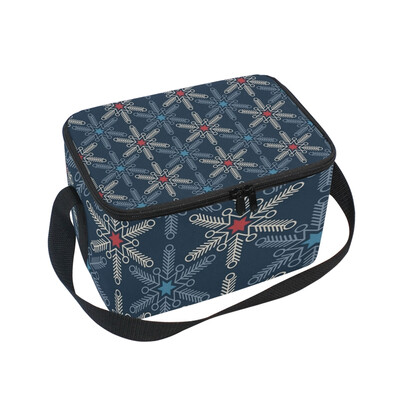 

ALAZA Insulated Lunch Box Snow Retro Pattern1 Lunch Bag for Men Women Portable Tote Bag Cooler Bag