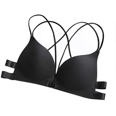 

Front Closure Women Bras Padded Wire Free Strappy Super Push Up Bralette Sexy Women intimes Backless Underwear