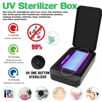 

New UV Sterilizer Box Mouth Mask Jewelry Phone Toothbrush Watch Cleaner Personal Sanitizer Disinfector Case for 6-inch Items