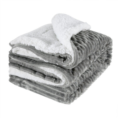 

Soft Reversible Double Side Throw Warm Blanket Sherpa Fleece Soft Lightweight Blanket For Napping Bedding Travelling Camping