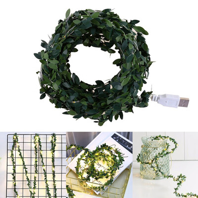 

Leaf Garland Holiday Lamp LED Fairy String Lights For Christmas Wedding Party Art Decoration