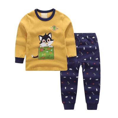 

Baby Sleepwear SetsAutumn Baby Kids Girls Boys Cartoon Print Sleepwear Set Long Sleeve Blouse TopsPants Pajamass