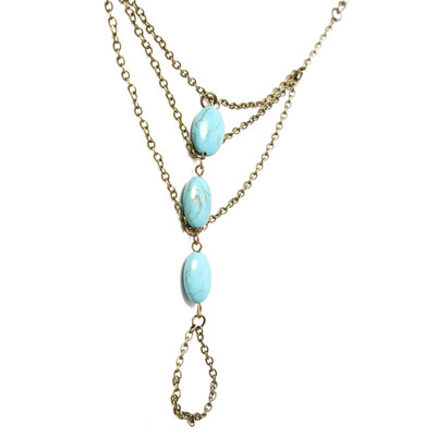 

Beautiful Gift Hot Simple Retro Women Girl Jewelry Natural Turquoise Chain Bracelet Bangle Gift
