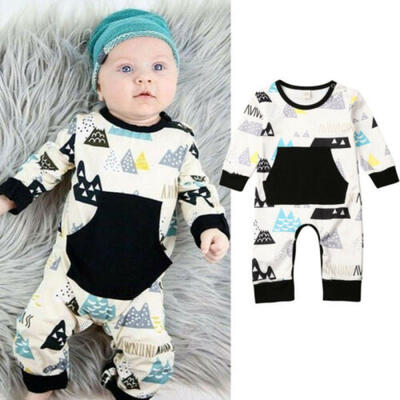 

2020 Newborn Infant Baby Boy Long Sleeve Romper Outfit Clothes Playsuit Bodysuit