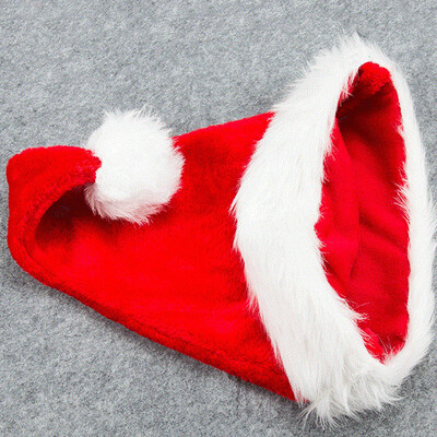 

Women Men Christmas Santa Hat Plush Xmas Cap Santa Claus Party Festival Decoration Red