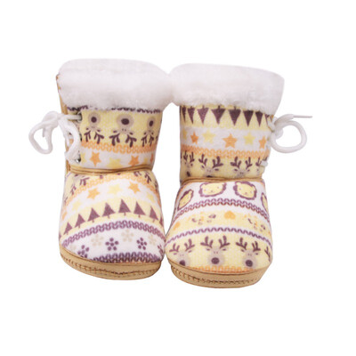 

Baby Boots Baby Girl Winter Boots Deer Lion Cartoon Printing In The Tube Side Tie Cotton Shoes Baby Boy Boots