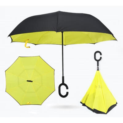 

Reverse Folding Double Layer Inverted Chuva Umbrella Self Stand Inside Out Rain Protection C-Hook Hands Windproof for Car
