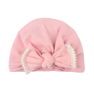 

Newborn Baby Girl Hat Soft Cute Turban Knot Hospital Hats Toddler Solid Bowknot Caps Headwear