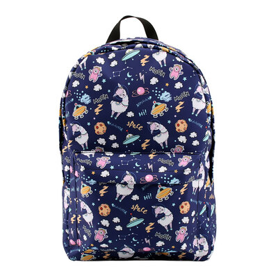 

Gift Creative Cartoon Alien Colored Planet Alpaca Printed Backpack Children Student Schoolbag Teenager Backpack