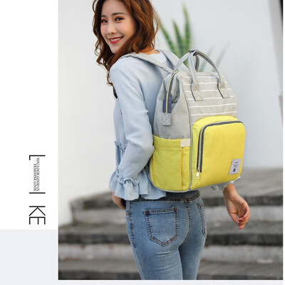 

NeillieN Mothers bag multi-functional large capacity shoulder backpack striped mummy bag travel mother&baby bag
