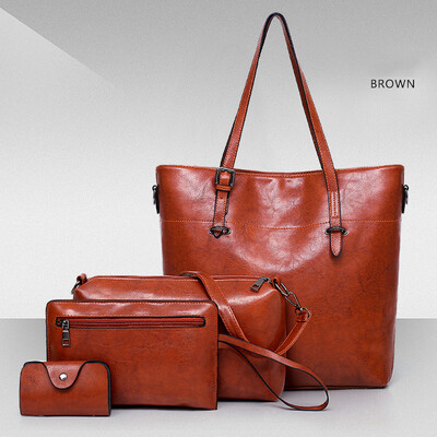 

Tailored Fashion Composite Bag Shoulder Crossbody Handbag Phone Bag For Women Girls 4Pcs