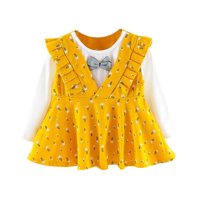 

Baby Kids Girl Long Sleeve Dress Spring Girls Dresses Children Clothes Baby Cotton Print Princess Dress Outfits