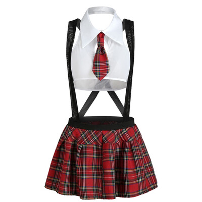 

Plaid Suspender Crisscross Plus Size Costume