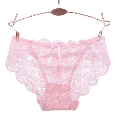 

2019 New Womens Sexy Lace Panties Seamless Breathable Panty Transparent Hollow design Briefs Plus Size Girls Underwear