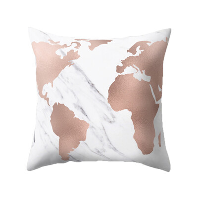 

1818Inch Fashion Modern World Map Square Throw Pillow Case Sofa Cushion Cover Home Decor