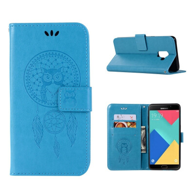 

MOONCASE Samsung Galaxy J6 Windbell Owl Embossed Leather Case - Blue