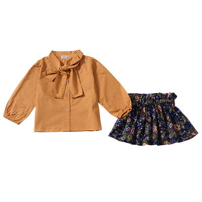 

2PCSsets Toddler Kids Baby Girl Clothes Set Long Sleeve Bow Tops T-shirt Floral Skirt Outfits Spring Suit Children Set