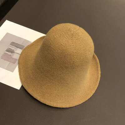 

Korean edition British dome fashionable eaves hat 100 foldable fisherman hat Ms Autumn&Winter ins thermal hat