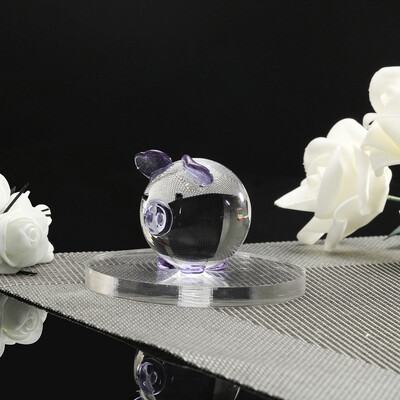 

Gobestart Multi-color Crystal Pig Figurine Mini Animal Collectible Statue Family Decoratio