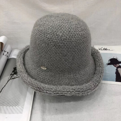 

Hat autumn&winter fashion wool warm hat solid color student fisherman hat personality knitted hat hundred set casual basin hat