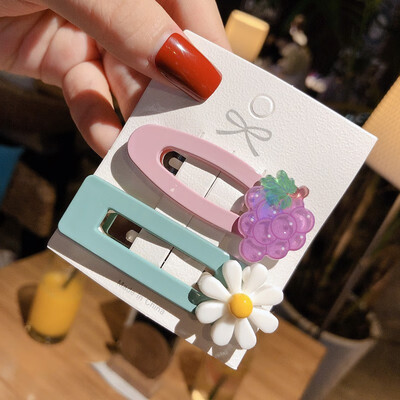 

Cute Children Girls Creative Fashion Casual All-match Cute Colorful Fruit Shape Hair Clip Set Gift Headwear